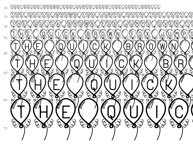 Happy Balloon St font waterfall